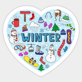 Winter Heart Illustration Sticker